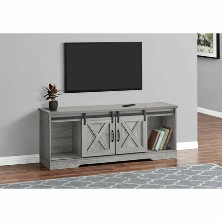 DAPHNES DINNETTE 60 in. Grey with 2 Sliding Doors TV Stand DA2450601